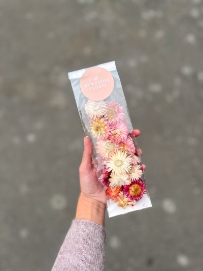 Cabezas de Helicriso Rosado